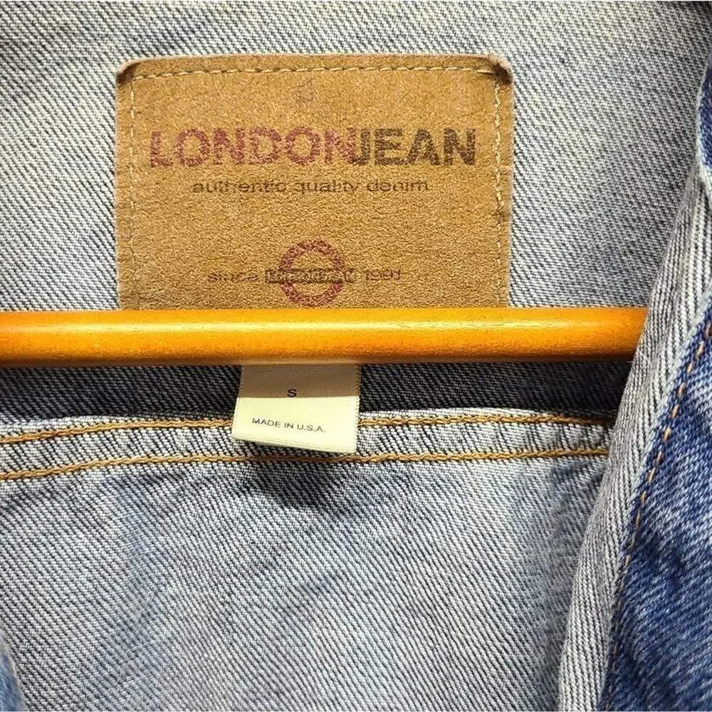 London Jean Womens Denim Jacket Size Small‎ Chest Pockets VTG Style - Picture 10 of 10